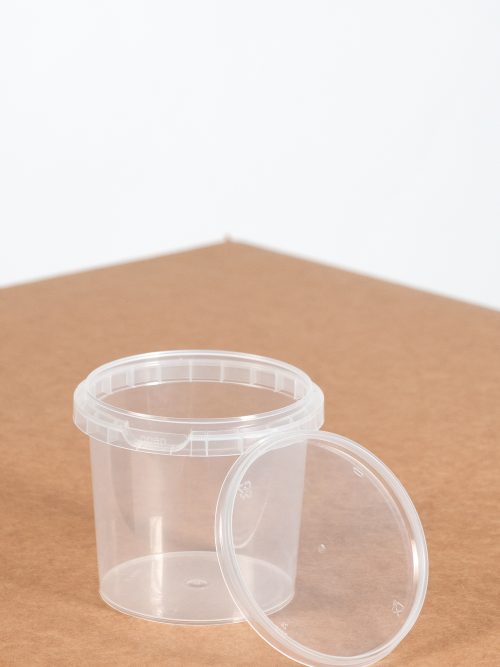 Pot 365ml - Verpakkingswebwinkel.nl - bovenaanzicht met open deksel