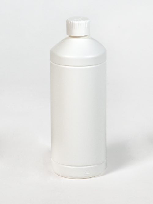Fles met dop - 1 liter - wit - Verpakkingswebwinkel.nl