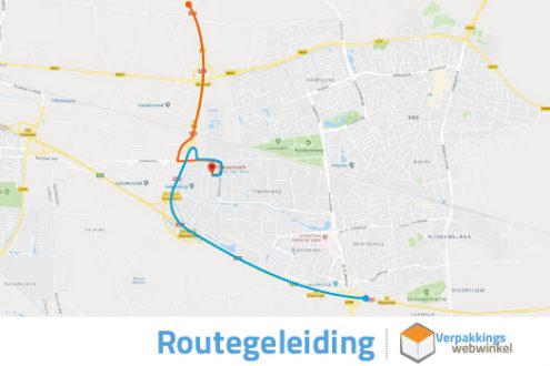 Verpakkingswebwinkel.nl-route naar ons,