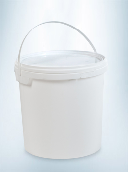 Emmer met deksel 10 liter wit vooraanzicht