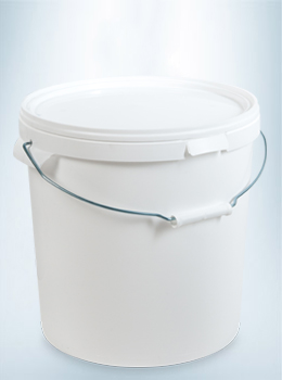 Emmer 20 liter wit met deksel vooraanzicht