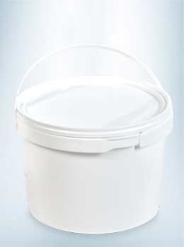 Emmer 3 liter wit met deksels vooraanzicht