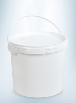 Emmer 5 liter wit met deksel vooraanzicht