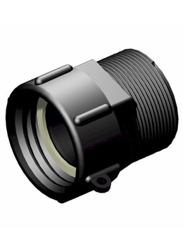 IBC adapter DIN61 - 2 inch BSP - Verpakkingswebwinkel.nl technisch beeld
