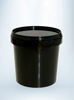 Zwarte emmer met deksel