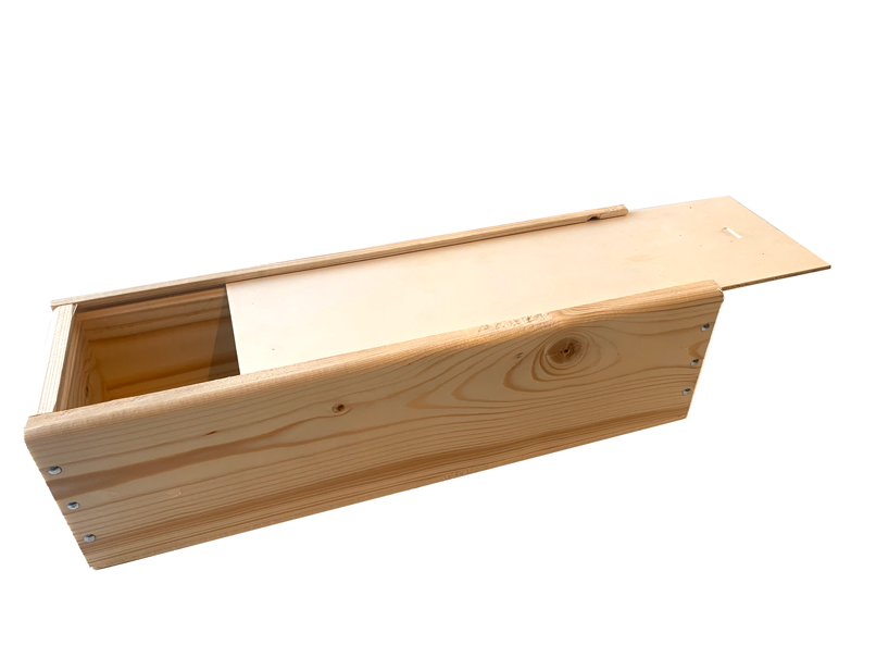 Houten Wijnkist met schuifdeksel voor 1 fles