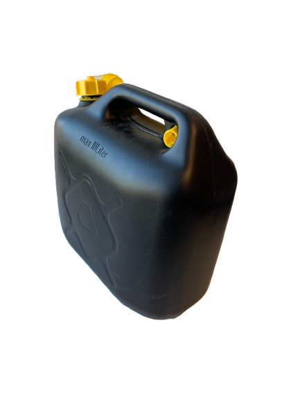 Brandstof jerrycan 10 liter zwart achterzijde